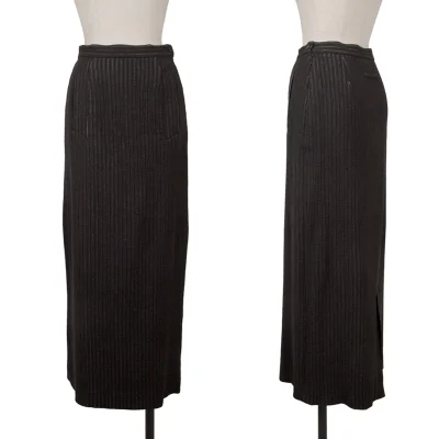 Jean Paul GAULTIER FEMME Wool Rayon Stripe Long Skirt
