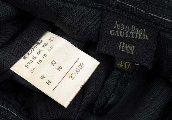 Jean Paul GAULTIER FEMME Wool Rayon Stripe Long Skirt K-169439_013