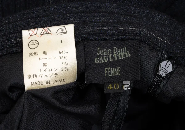 Jean Paul GAULTIER FEMME Wool Rayon Stripe Long Skirt K-169439_014