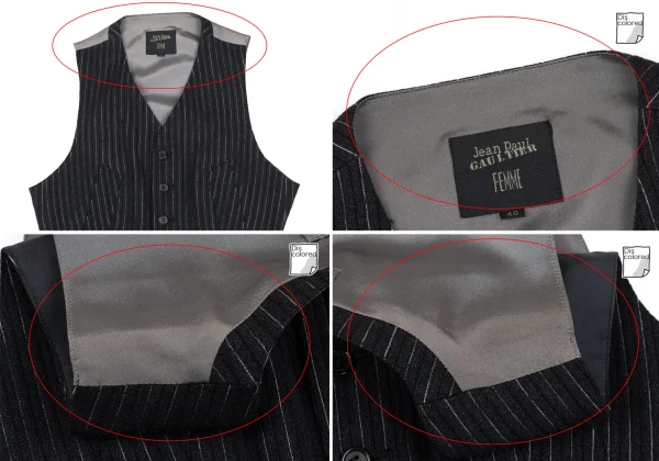 Jean Paul GAULTIER FEMME Wool Rayon Stripe Vest & Skirt K-169440_004