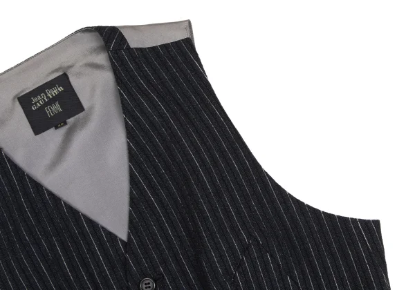 Jean Paul GAULTIER FEMME Wool Rayon Stripe Vest & Skirt K-169440_005