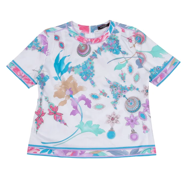 LEONARD Floral Print T Shirt White,Multi-Color 42 K-169442_001