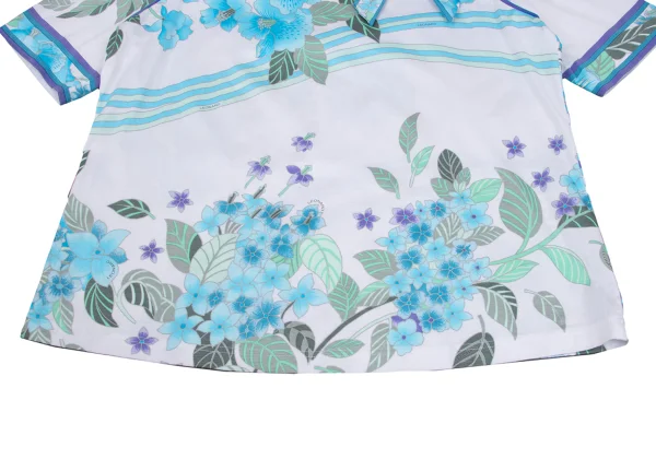 LEONARD Floral Print Neck Ribbon T Shirt K-169443_006