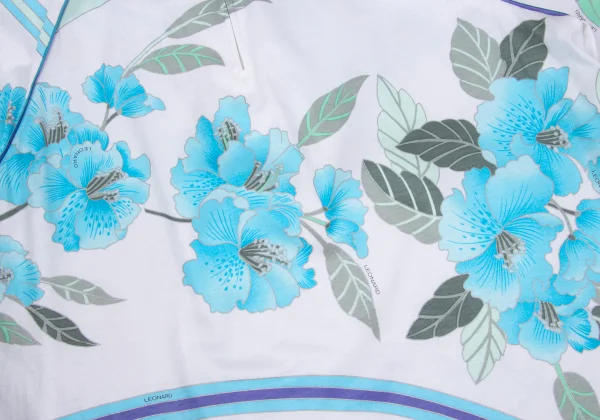 LEONARD Floral Print Neck Ribbon T Shirt K-169443_010