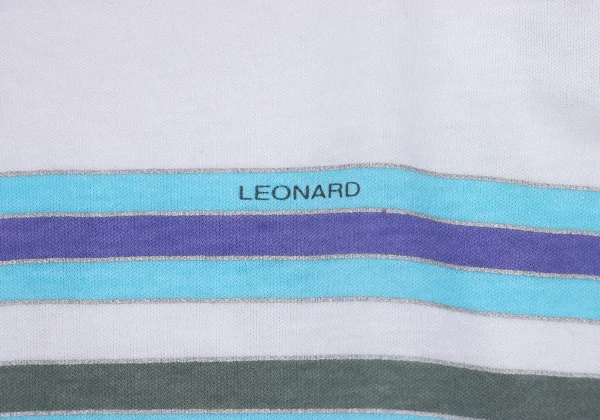 LEONARD Floral Print Neck Ribbon T Shirt K-169443_012