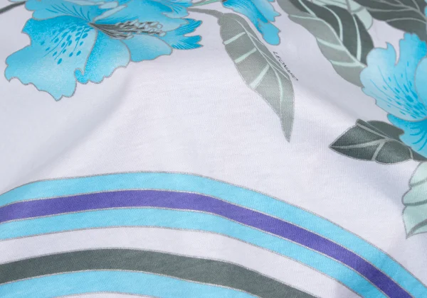 LEONARD Floral Print Neck Ribbon T Shirt K-169443_013