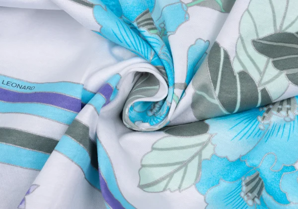 LEONARD Floral Print Neck Ribbon T Shirt K-169443_014