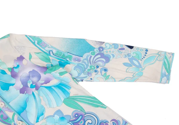 LEONARD Floral Print Collarless Cardigan K-169444_009