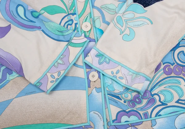 LEONARD Floral Print Collarless Cardigan K-169444_010