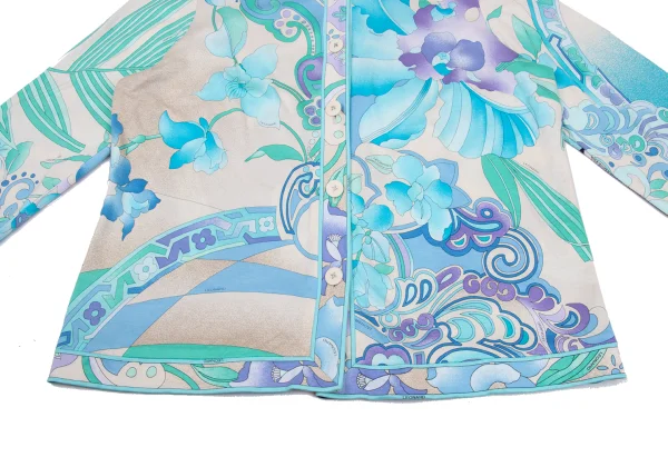 LEONARD Floral Print Collarless Cardigan K-169444_012