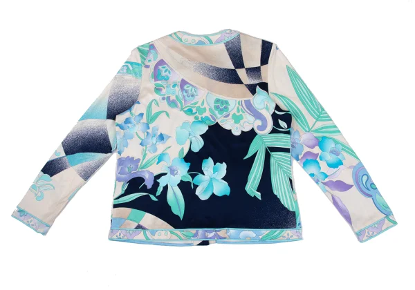 LEONARD Floral Print Collarless Cardigan K-169444_014