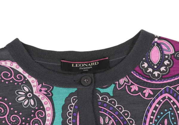LEONARD Geometric Print Switching Cardigan K-169445_004