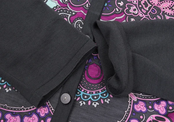 LEONARD Geometric Print Switching Cardigan K-169445_009