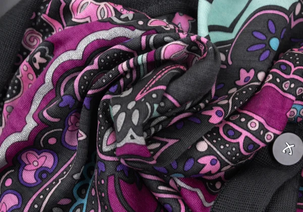 LEONARD Geometric Print Switching Cardigan K-169445_015