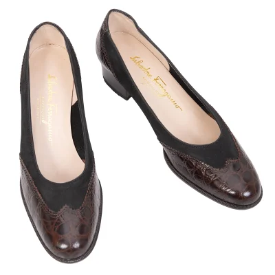 Salvatore Ferragamo Switching Leather Heel Pumps