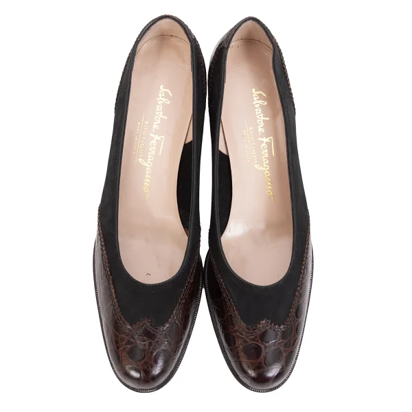 Salvatore Ferragamo Switching Leather Heel Pumps K-169451_002