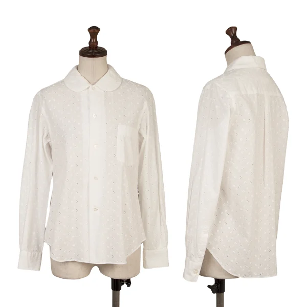 COMME des GARCONS Embroidery Round-collar Shirt White XS K-169454_001