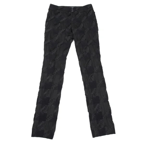 ISSEY MIYAKE Stretch Geometric Jacquard Pants Black 1 K-169461_001