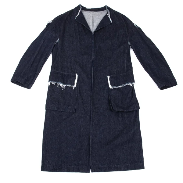 Y's Cut Off Denim Collarless Coat K-169466_002