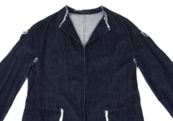 Y's Cut Off Denim Collarless Coat K-169466_003