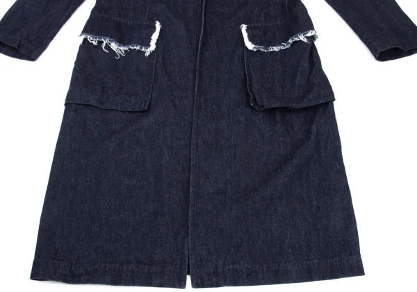 Y's Cut Off Denim Collarless Coat K-169466_008