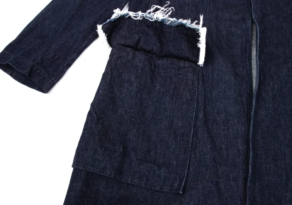 Y's Cut Off Denim Collarless Coat K-169466_009