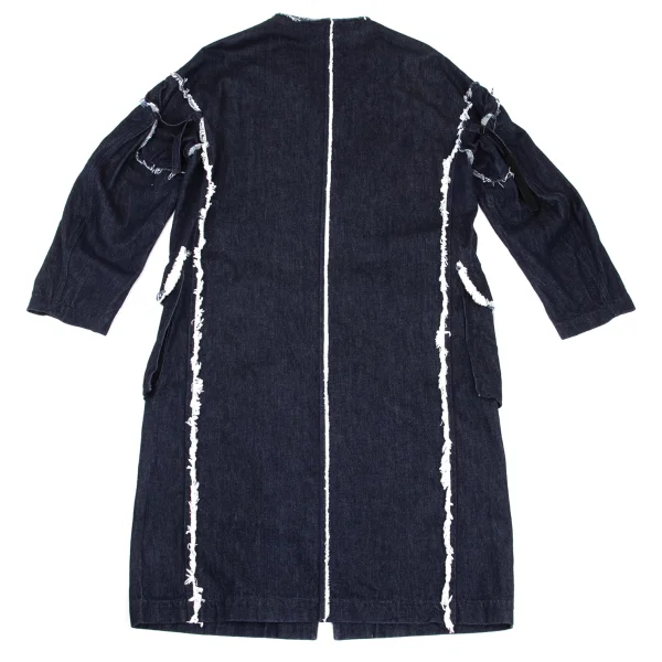 Y's Cut Off Denim Collarless Coat K-169466_012