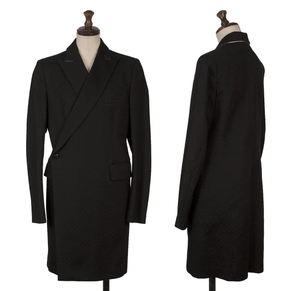 TAKESHI KOSAKA by Y's Pink Label Cotton Poly Jacquard Jacket Black 2 K-169468_001