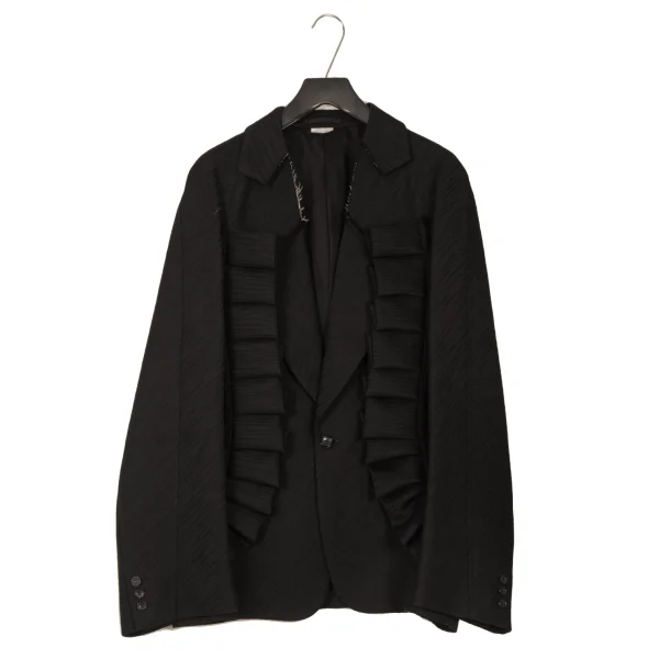 COMME des GARCONS HOMME PLUS Side Cut Frill Pasted Jacket Black L K-169471_001