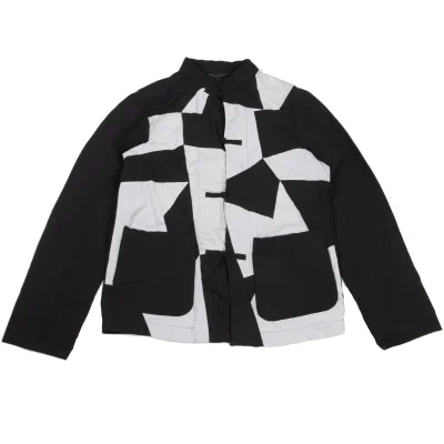 BLACK COMME des GARCONS Bicolor Switching Chinese jacket