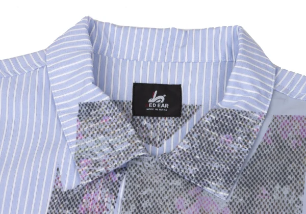 Paul smith RED EAR Floral Collage Print Striped Shirt K-169476_003