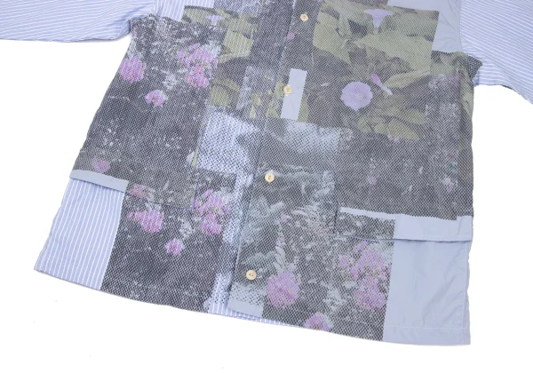 Paul smith RED EAR Floral Collage Print Striped Shirt K-169476_008