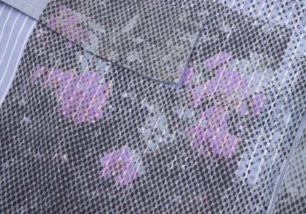 Paul smith RED EAR Floral Collage Print Striped Shirt K-169476_010