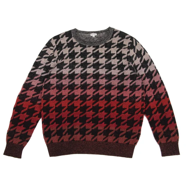 Paul Smith Mohair Blend Houndstooth Gradient Knit Red,Pink XL K-169487_001