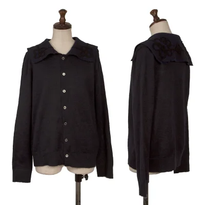 tricot COMME des GARCONS Mohair Blend Taped Sailor Collar Knit Cardigan