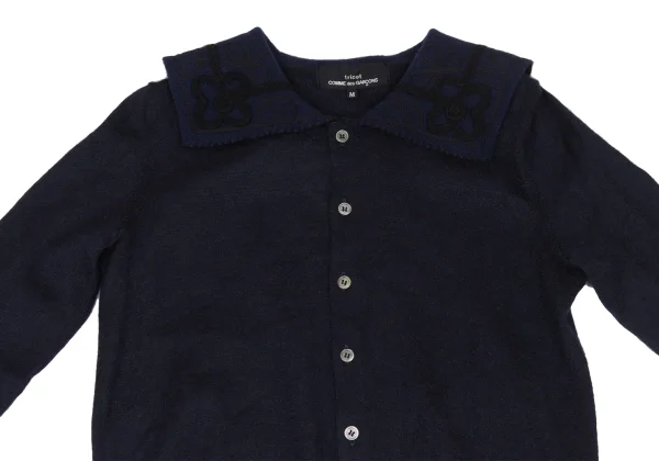 tricot COMME des GARCONS Mohair Blend Taped Sailor Collar Knit Cardigan K-169493_003