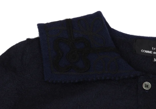 tricot COMME des GARCONS Mohair Blend Taped Sailor Collar Knit Cardigan K-169493_005