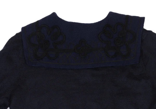 tricot COMME des GARCONS Mohair Blend Taped Sailor Collar Knit Cardigan K-169493_012