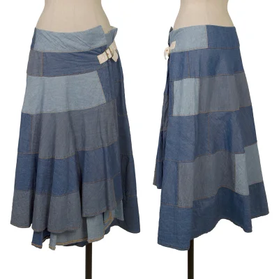 tricot COMME des GARCONS Chambray Panel Wrap Design Skirt