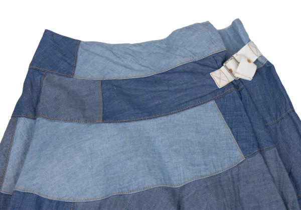 tricot COMME des GARCONS Chambray Panel Wrap Design Skirt K-169495_003