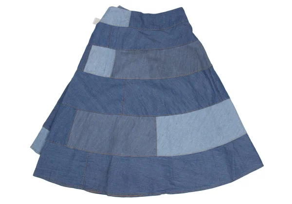 tricot COMME des GARCONS Chambray Panel Wrap Design Skirt K-169495_009