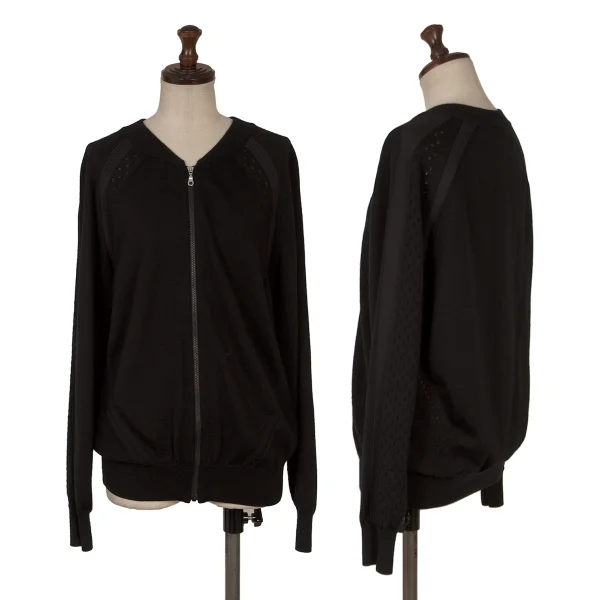 tao Wool Poly Zip Knit Cardigan Black M K-169497_001