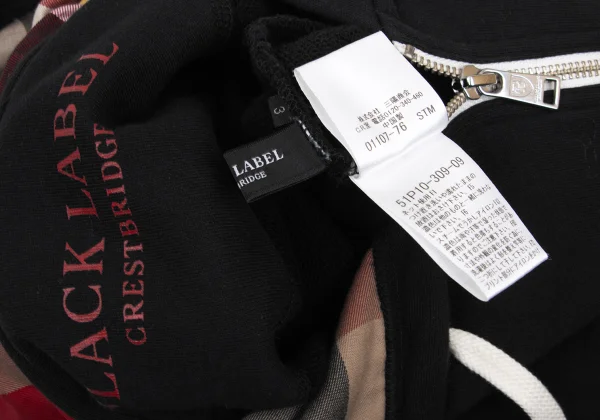 BLACK LABEL CRESTBRIDGE Cotton Zip Up Check Hoodie K-169503_018