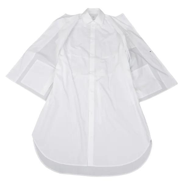 Y's Cotton Front Layered Design Sleeveless Shirt Dress K-169507_010