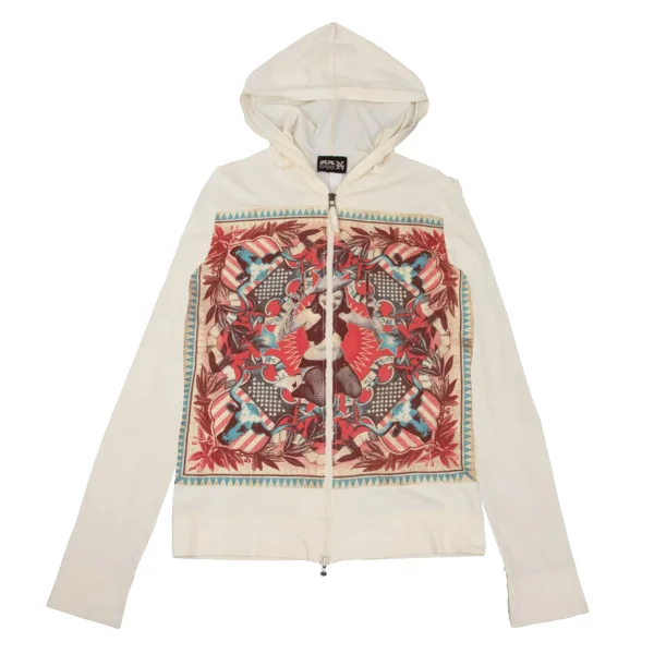 JPG by GAULTIER Cowgirl Printed Double-zip Hoodie Ivory 48 K-169508_001