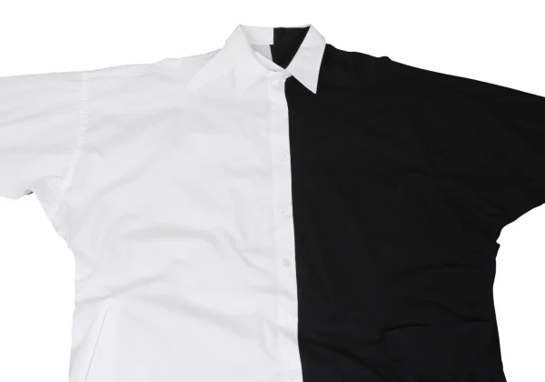 BLACK Scandal Yohji Yamamoto Two-tone Collar Detachable Asymmetrical Shirt K-169509_002