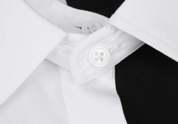 BLACK Scandal Yohji Yamamoto Two-tone Collar Detachable Asymmetrical Shirt K-169509_005