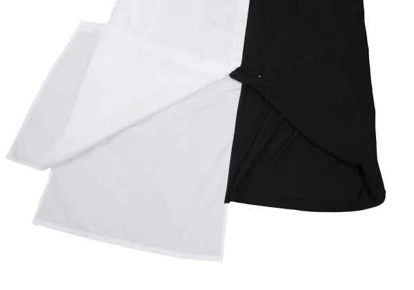 BLACK Scandal Yohji Yamamoto Two-tone Collar Detachable Asymmetrical Shirt K-169509_014