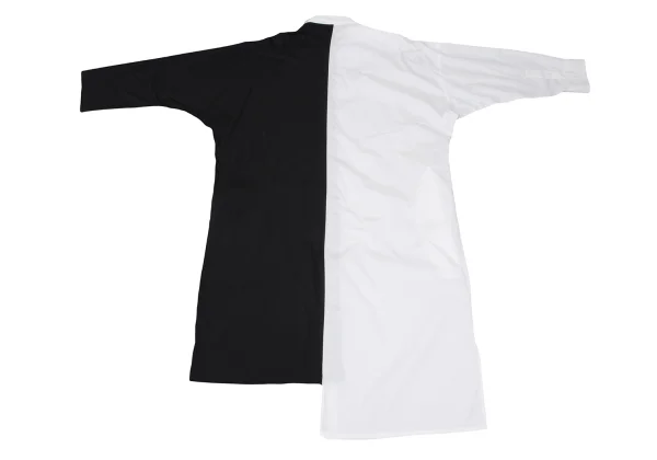 BLACK Scandal Yohji Yamamoto Two-tone Collar Detachable Asymmetrical Shirt K-169509_015