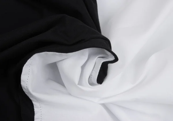 BLACK Scandal Yohji Yamamoto Two-tone Collar Detachable Asymmetrical Shirt K-169509_017